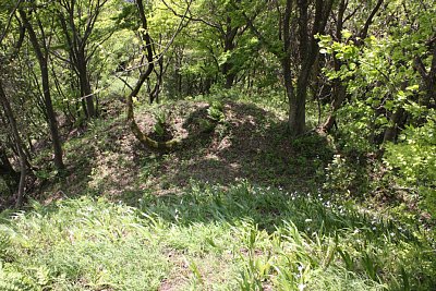 南側の尾根伝いに行くと堀切がさらに2つあります