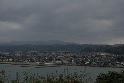 本丸跡からの氷見市街の眺望