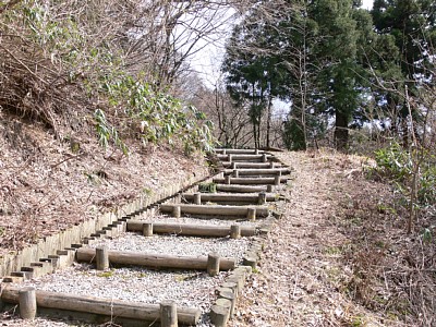 階段は曲がりくねっている上に急勾配です