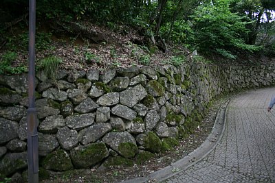 搦手道はくねくねと曲がりくねっています