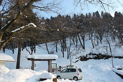 冬の増山城