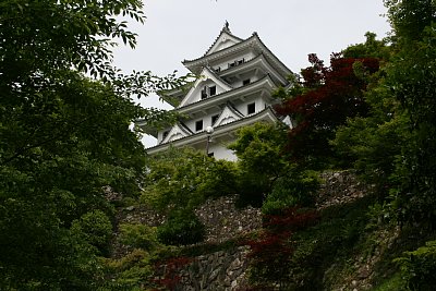 遙か下から天守を望む