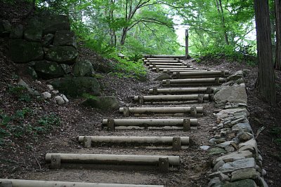 本丸の周囲に石垣跡が残っています