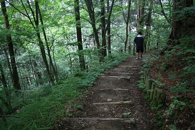 搦手道も狭く険しい