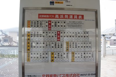 現在のバスの運賃表です