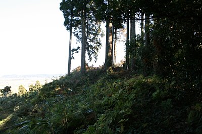 主郭の背後の土塁の延長上に見張り台があります