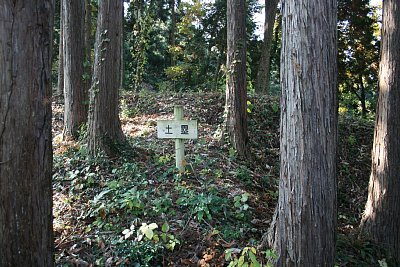 土塁は高く急で外側からここに登るのは難しい