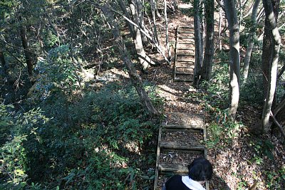 中央に土塁があり、前後を２本の堀切が横切っています