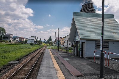 単式ホームと駅舎