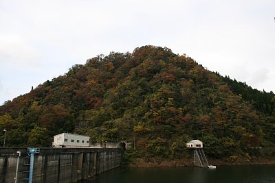 稲村城遠景 この城山の山頂に城があります
