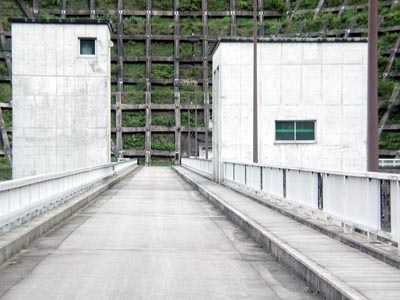 左岸から見た天端