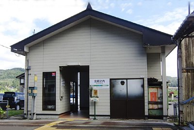 ホームから見た駅舎