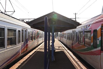列車のすれ違い