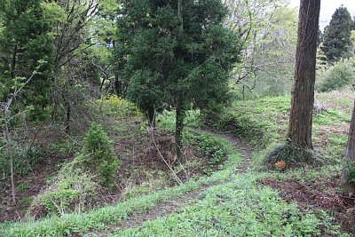 登城道は塹壕のようになっています