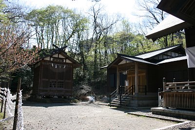 春日山神社本殿と神輿殿