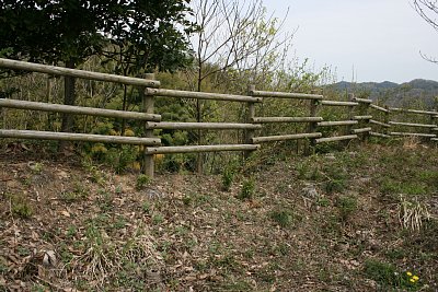 郭の北側は土塁で守られています