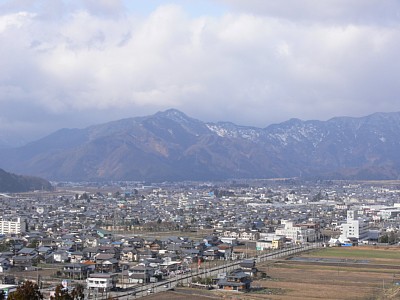 天守から見える勝山市街