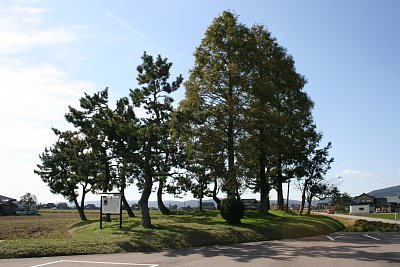 木舟城遠景　前田秀継の居城です