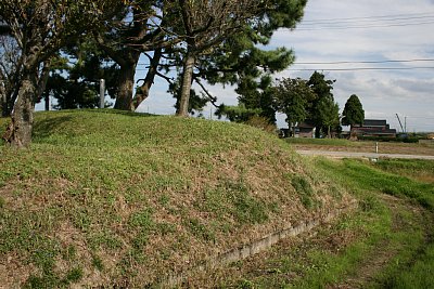 本丸東側土塁の最高部分