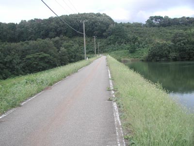 天端は車も通れる道路です