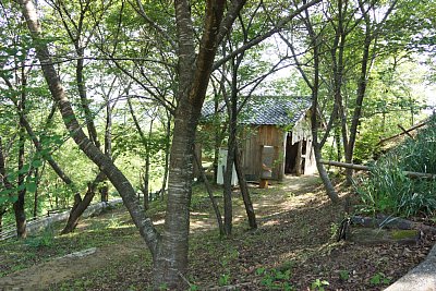 帯郭の中に物置小屋らしいものがあります