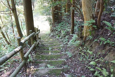 階段の底が堀切となっています