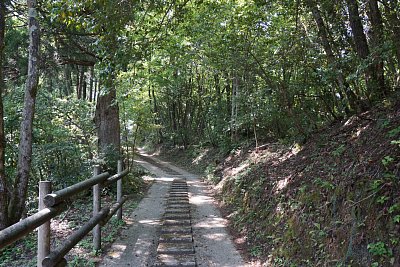 切岸と土塁に囲まれています