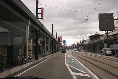 片原町停留場下りホーム