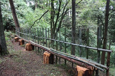 増山城F郭に柵が新設されていました
