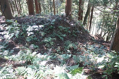 馬の背ゴの背後の土塁と空堀