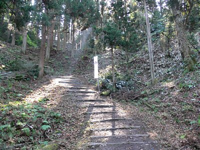 ウラナギ口からの登城道はかなりの急坂です