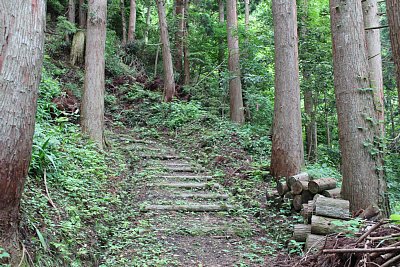 七曲りの登城道は急勾配です