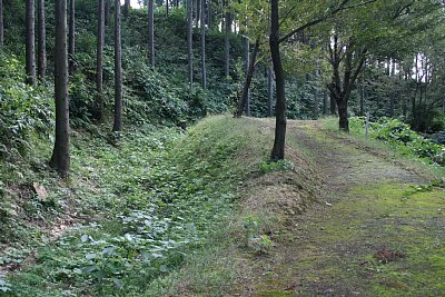 城の西側の空堀と土塁