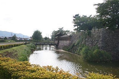 松代城内堀と太鼓門前橋