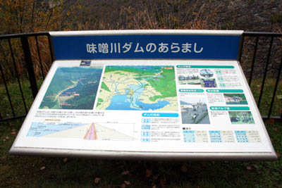 味噌川ダムの説明板