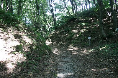 搦め手口から二の丸の途中にある桝形地形