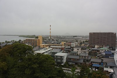 天守からみた長浜市街地の様子