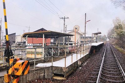 ホームと駐輪場