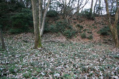 Ａ郭東区画の周りにも土塁があります