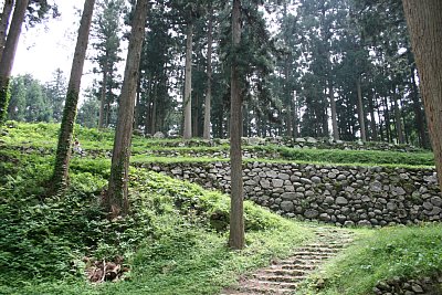 調度丸からみた桜馬場北側の石垣群