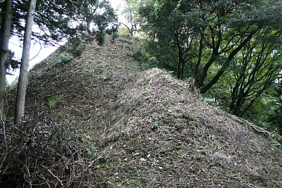 西の丸から伸びている土塁