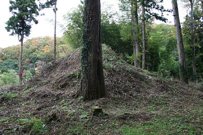 寺屋敷と大塚の間にある土塁