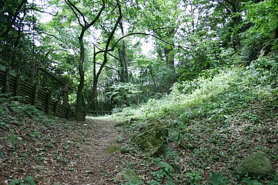 二の丸跡と三の丸跡の間の堀切