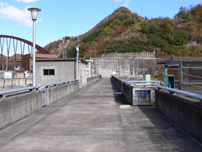 天端を右岸から見る