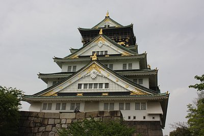 日本庭園を天守から