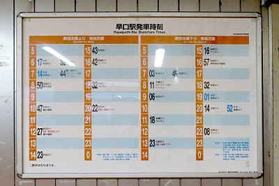発車時刻表
