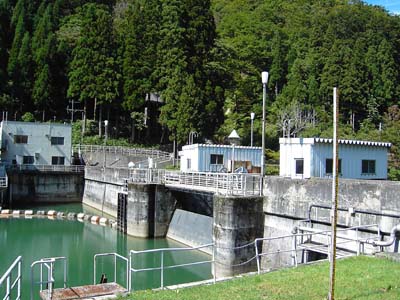 右岸上流側から見た堤体