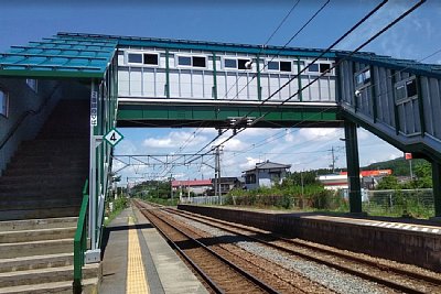跨線橋とホーム