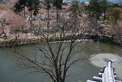 三階櫓から見た噴水