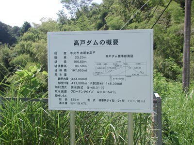 ダムの概要が看板で掲示されていました